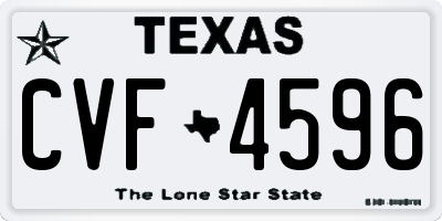 TX license plate CVF4596