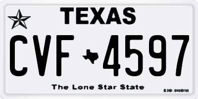 TX license plate CVF4597