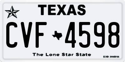 TX license plate CVF4598