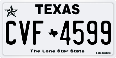 TX license plate CVF4599