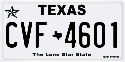 TX license plate CVF4601