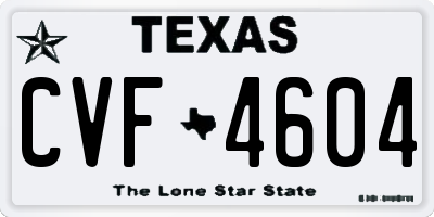 TX license plate CVF4604