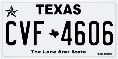 TX license plate CVF4606