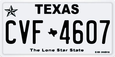 TX license plate CVF4607