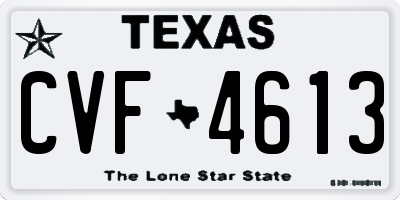 TX license plate CVF4613
