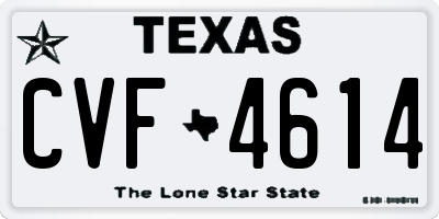 TX license plate CVF4614