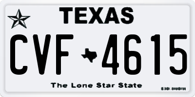 TX license plate CVF4615
