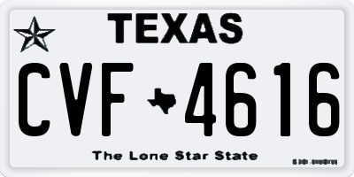 TX license plate CVF4616