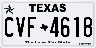 TX license plate CVF4618