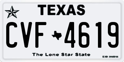 TX license plate CVF4619