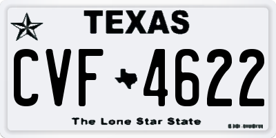 TX license plate CVF4622