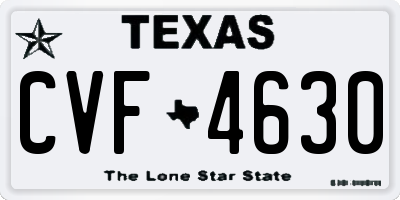 TX license plate CVF4630