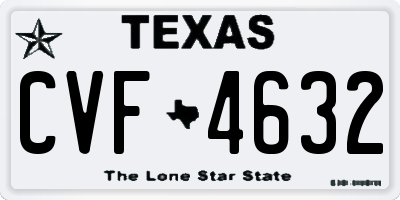 TX license plate CVF4632