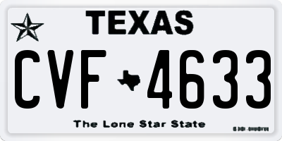 TX license plate CVF4633