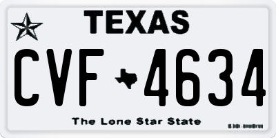TX license plate CVF4634