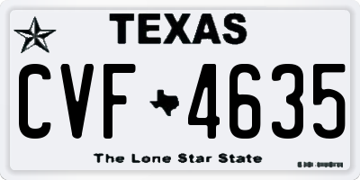 TX license plate CVF4635