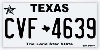 TX license plate CVF4639