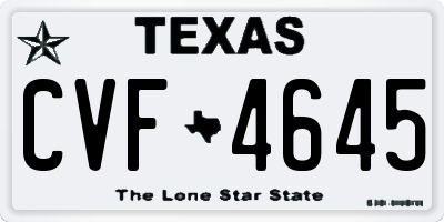 TX license plate CVF4645