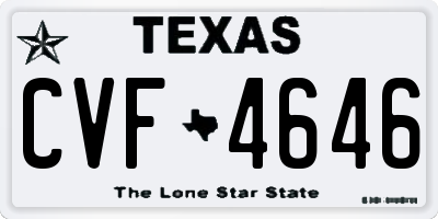 TX license plate CVF4646