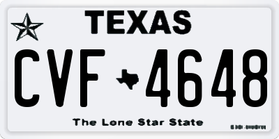 TX license plate CVF4648