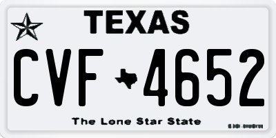TX license plate CVF4652