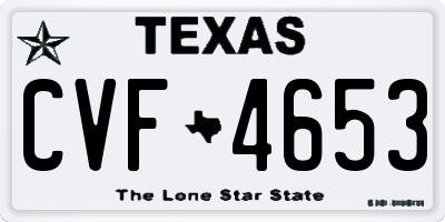 TX license plate CVF4653