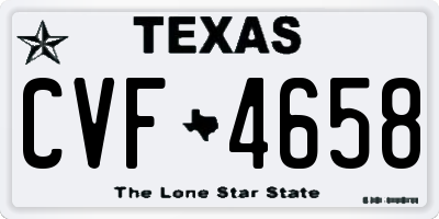 TX license plate CVF4658