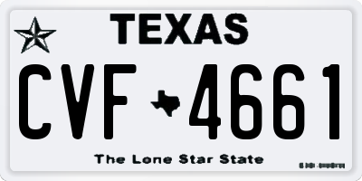TX license plate CVF4661