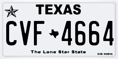 TX license plate CVF4664