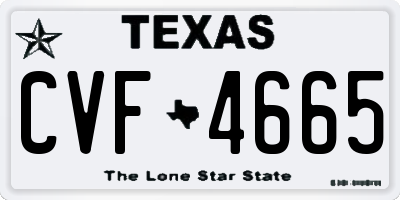 TX license plate CVF4665