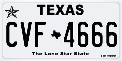 TX license plate CVF4666