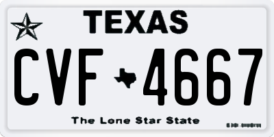 TX license plate CVF4667
