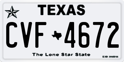 TX license plate CVF4672