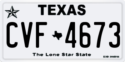 TX license plate CVF4673