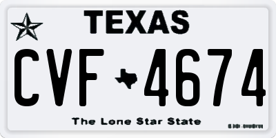 TX license plate CVF4674