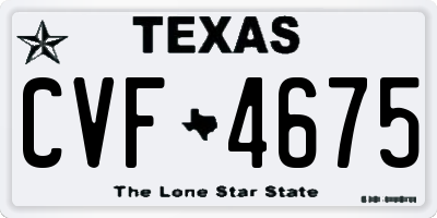 TX license plate CVF4675