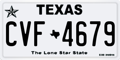 TX license plate CVF4679