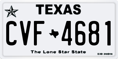 TX license plate CVF4681