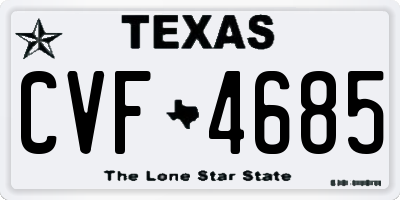 TX license plate CVF4685