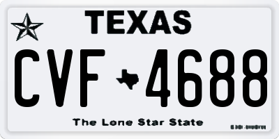 TX license plate CVF4688