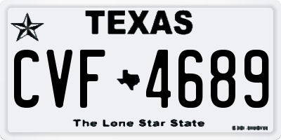 TX license plate CVF4689