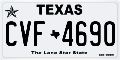 TX license plate CVF4690