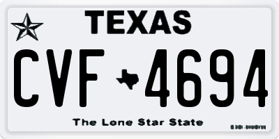 TX license plate CVF4694