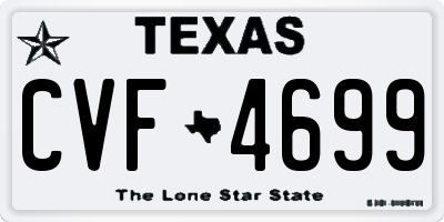 TX license plate CVF4699