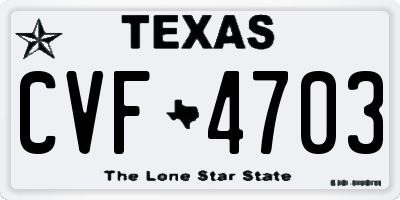 TX license plate CVF4703