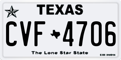 TX license plate CVF4706