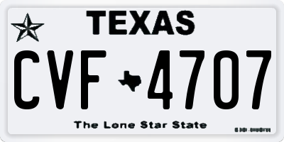 TX license plate CVF4707