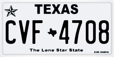 TX license plate CVF4708