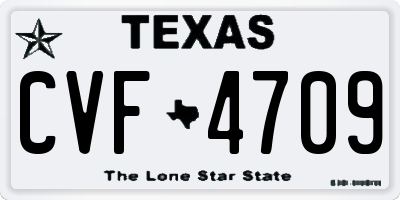 TX license plate CVF4709