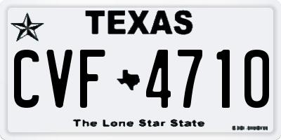 TX license plate CVF4710